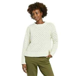 NWT A  New Day Cream Knit Pullover Long Sleeve Sweater Women's Size XL